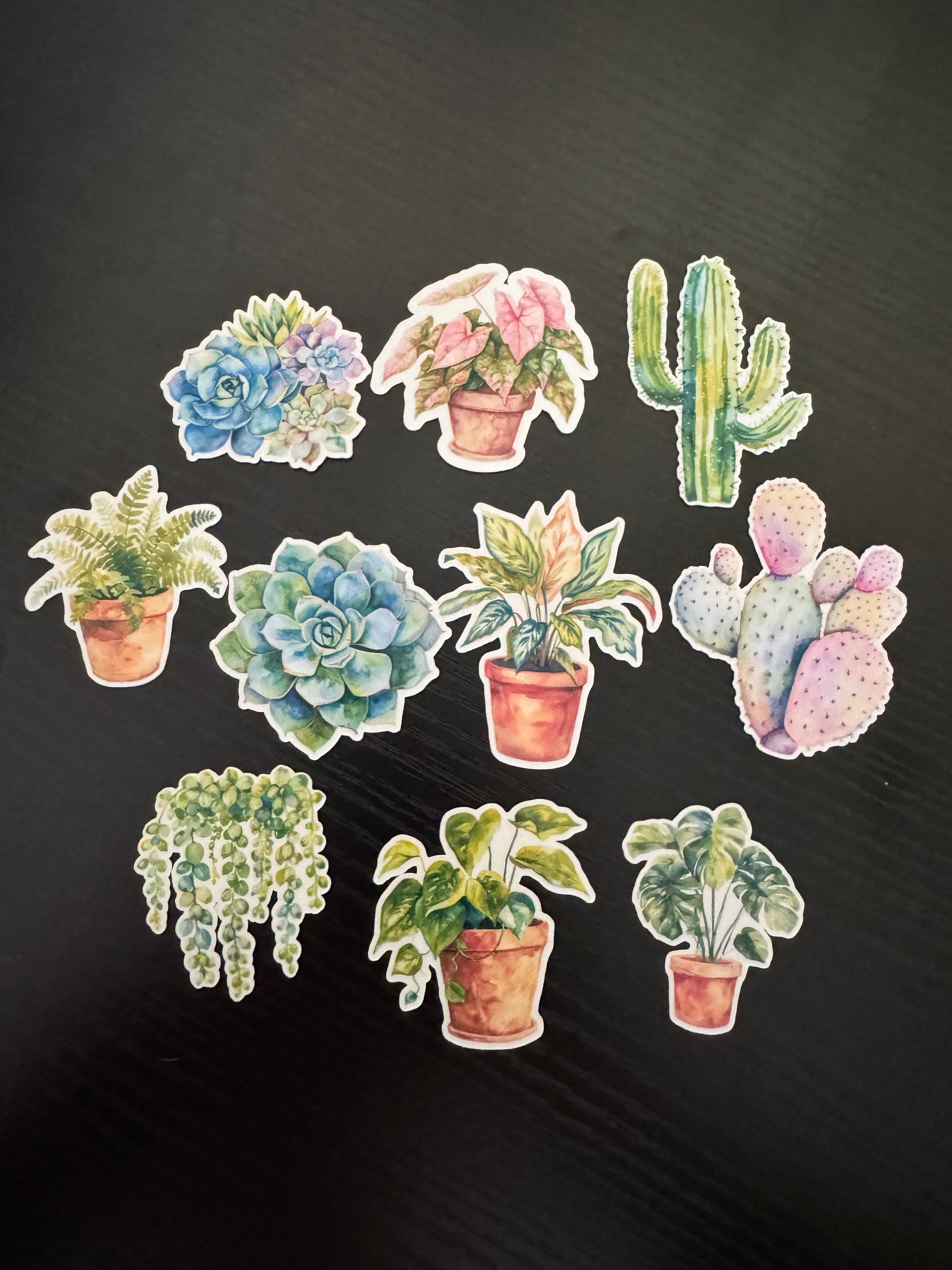 2" Watercolor Plant Sticker Pack