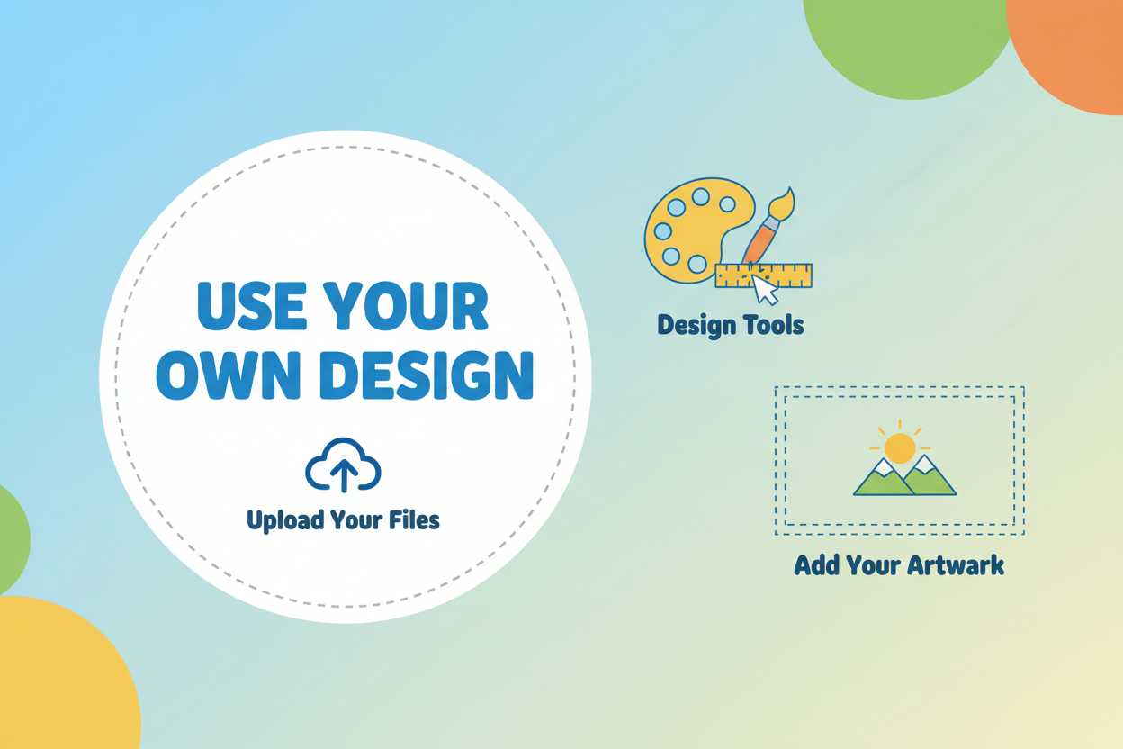 i need an image that lets people know that they will use their own design for custom stickers